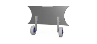 Slipräder für Schlauchboote - Praktische Räder am Heck eines Schlauchbootes für mühelosen Transport