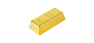 Täuschend echt aussehende Fake-Goldbarren aus Kunststoff und Metall mit goldfarbener Beschichtung
